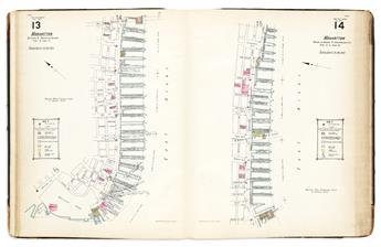 (NEW YORK CITY.) Sanborn Map Company. Pier Map of New York Harbor.